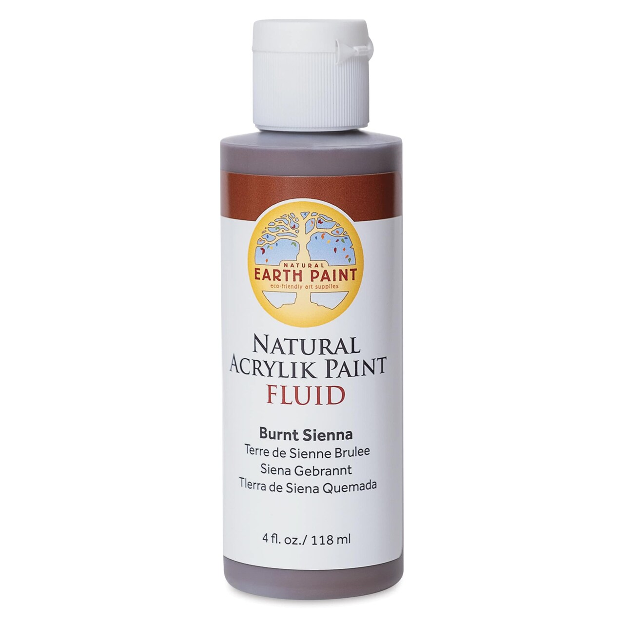 Natural Earth Paint Natural Fluid Acrylik Paint - Burnt Sienna, 118 ml